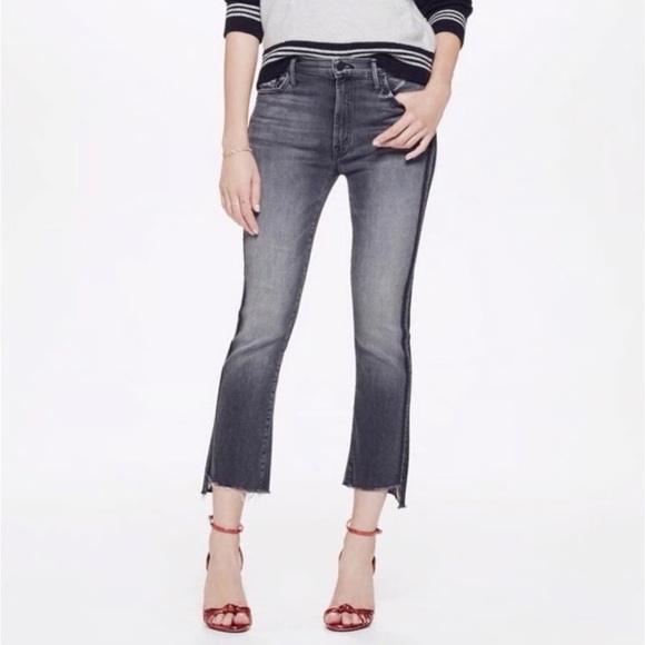 MOTHER The Insider‎ Crop Step Fray Miss Moody Two Shoes Racer Jeans Size 26 - Picture 11 of 13